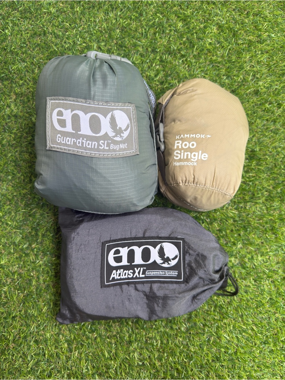Kammok Roo Hammock + Eno Atlas XL Suspension System + Eno Guardian SL Bug Net